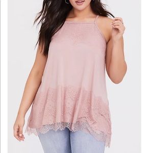 TORRID Super Soft Knit Lace Tank
